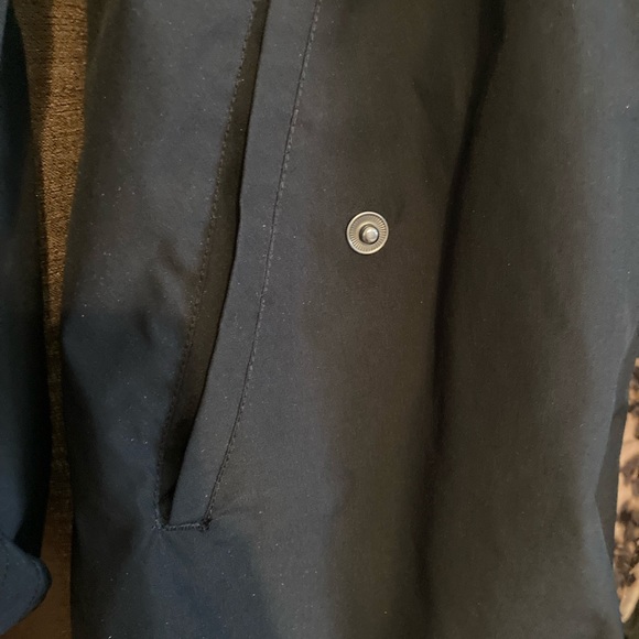 🍂🌻☔️Lands’ End Black and Leopard Print TrenchCoat/Rain Jacket - Picture 4 of 5